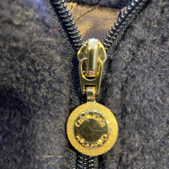 Calvin Klein Blue Faux Fur removable hood coat Size 2 - Picture 7 of 8